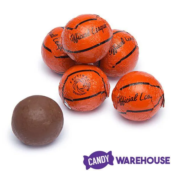 Madelaine Foiled Milk Chocolate Sports Balls 2-Ounce Mesh Bags - Basketball: 24-Piece Tub - Image 3