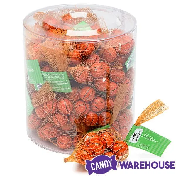 Madelaine Foiled Milk Chocolate Sports Balls 2-Ounce Mesh Bags - Basketball: 24-Piece Tub - Image 4