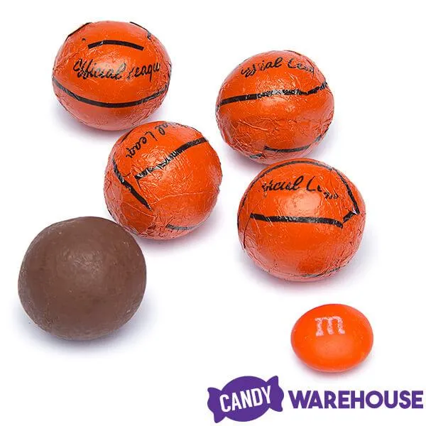Madelaine Foiled Milk Chocolate Sports Balls 2-Ounce Mesh Bags - Basketball: 24-Piece Tub - Image 5