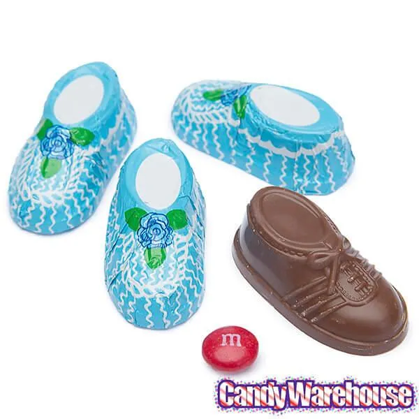 Madelaine Foiled Milk Chocolate Baby Booties - Boy: 64-Piece Box - Image 3