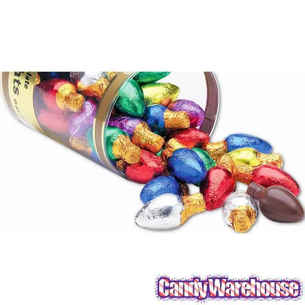 Madelaine Foiled Milk Chocolate Christmas Light Bulbs: 45-Piece Tub - Image 2