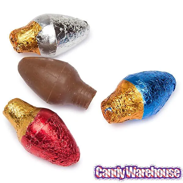Madelaine Foiled Milk Chocolate Christmas Light Bulbs: 45-Piece Tub - Image 3
