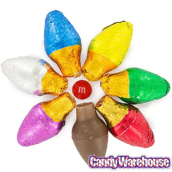 Madelaine Foiled Milk Chocolate Christmas Light Bulbs: 45-Piece Tub - Image 4