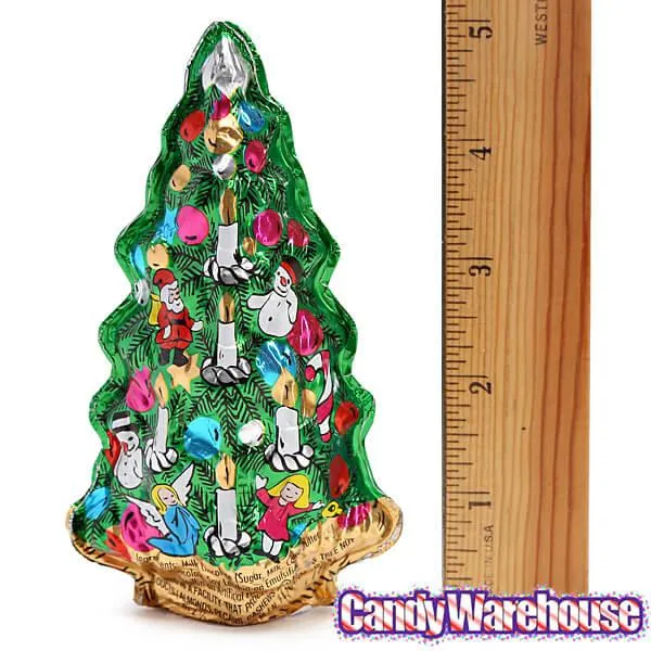 Madelaine Foiled Semi-Solid Milk Chocolate Christmas Trees: 12-Piece Display - Image 2
