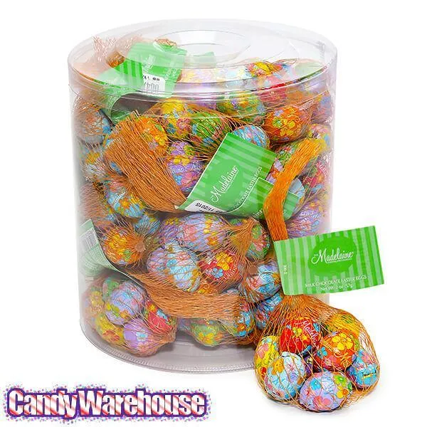 Madelaine Foiled Milk Chocolate Easter Eggs 2-Ounce Mesh Bags: 24-Piece Tub - Image 3