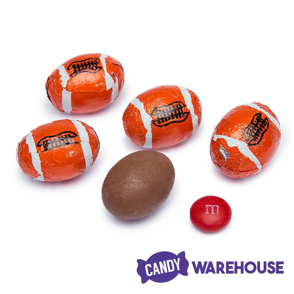 Madelaine Foiled Milk Chocolate Sports Balls 2-Ounce Mesh Bags - Football: 24-Piece Tub - Image 4