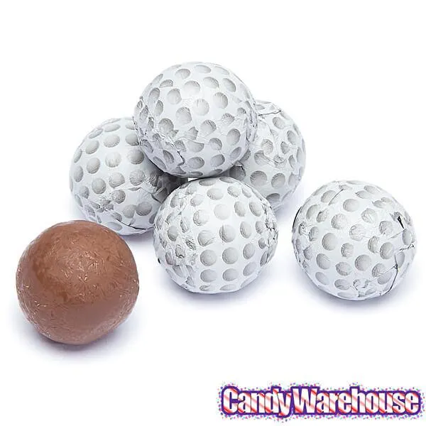 Madelaine Foiled Milk Chocolate Sports Balls 2-Ounce Mesh Bags - Golf: 24-Piece Tub - Image 3