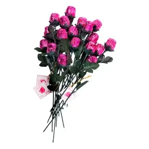 Madelaine Foiled Milk Chocolate Long Stem Roses - Pink: 48-Piece Bunch
