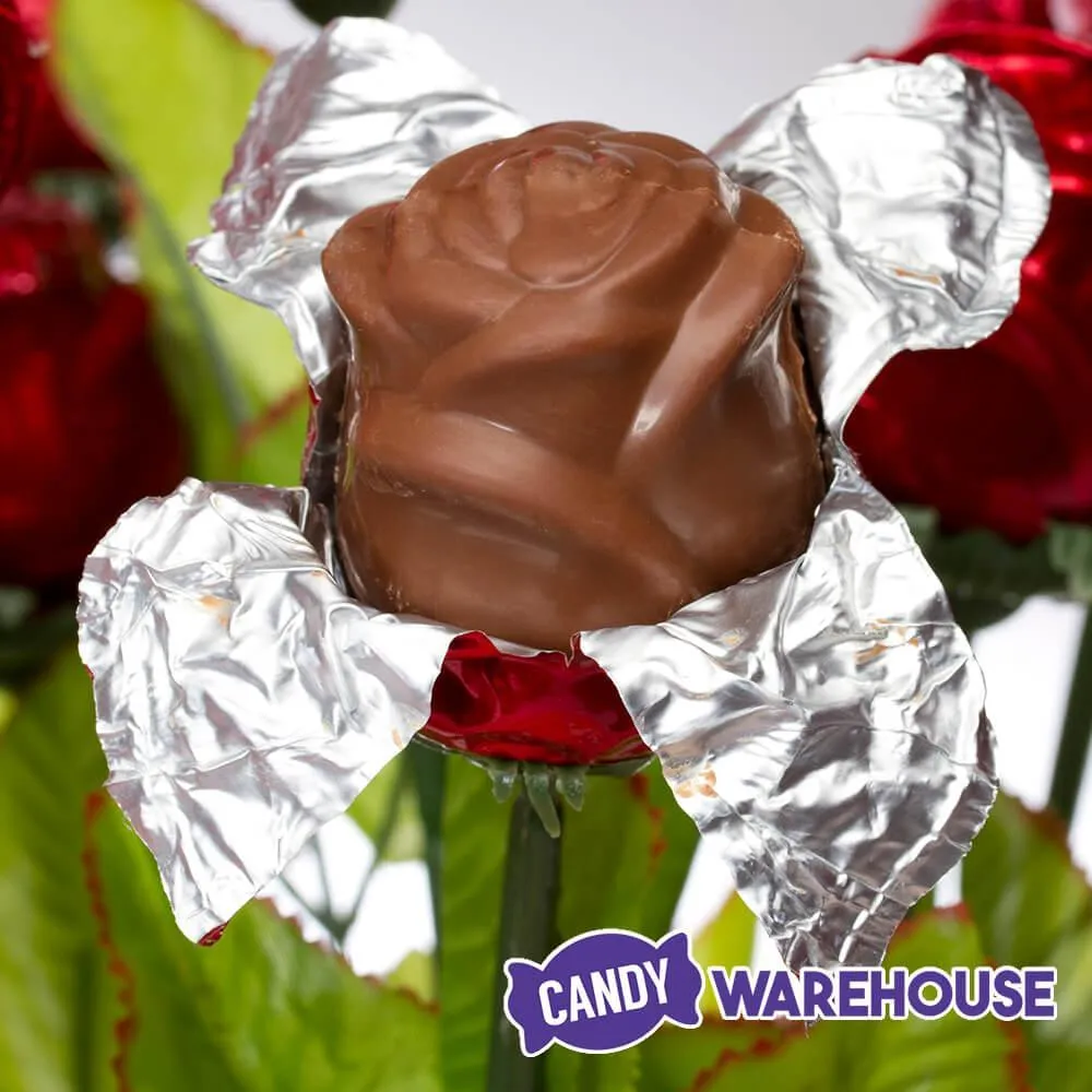 Madelaine Foiled Milk Chocolate Long Stem Roses - Red: 36-Piece Bunch - Image 2