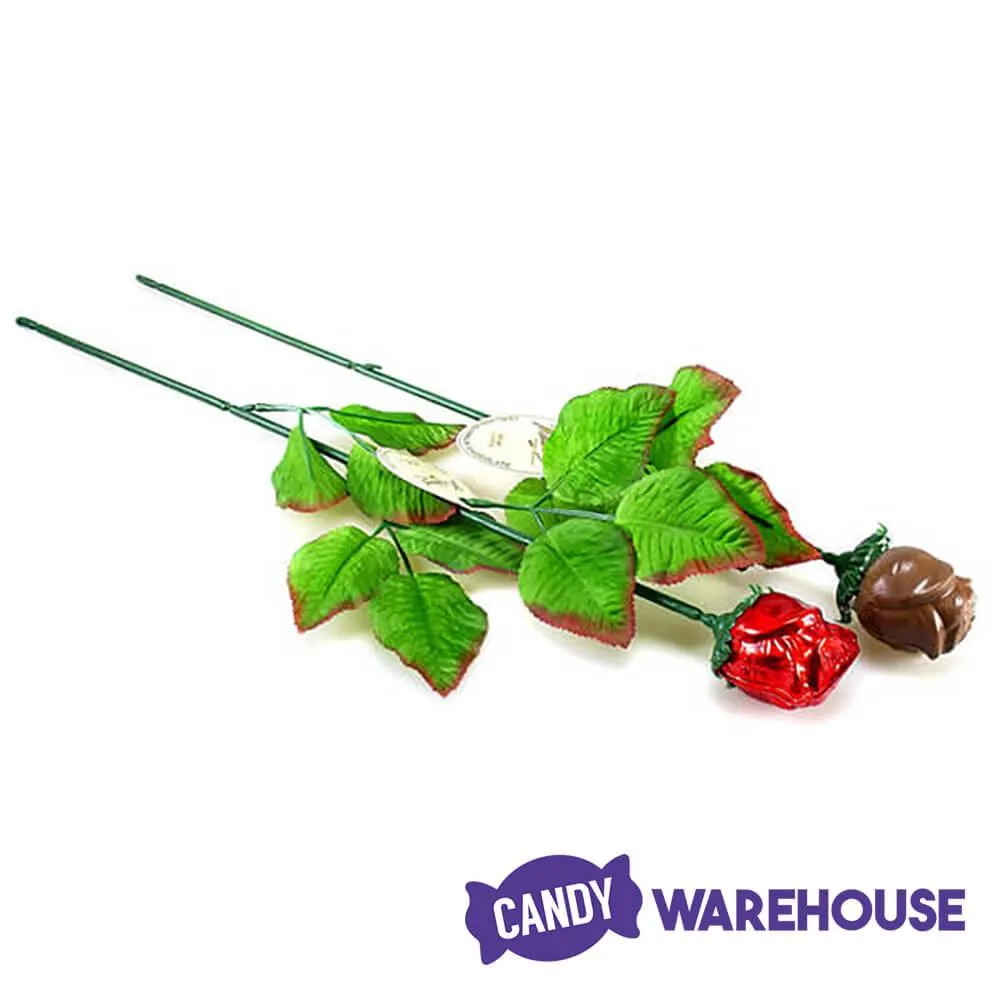 Madelaine Foiled Milk Chocolate Long Stem Roses - Red: 36-Piece Bunch - Image 4