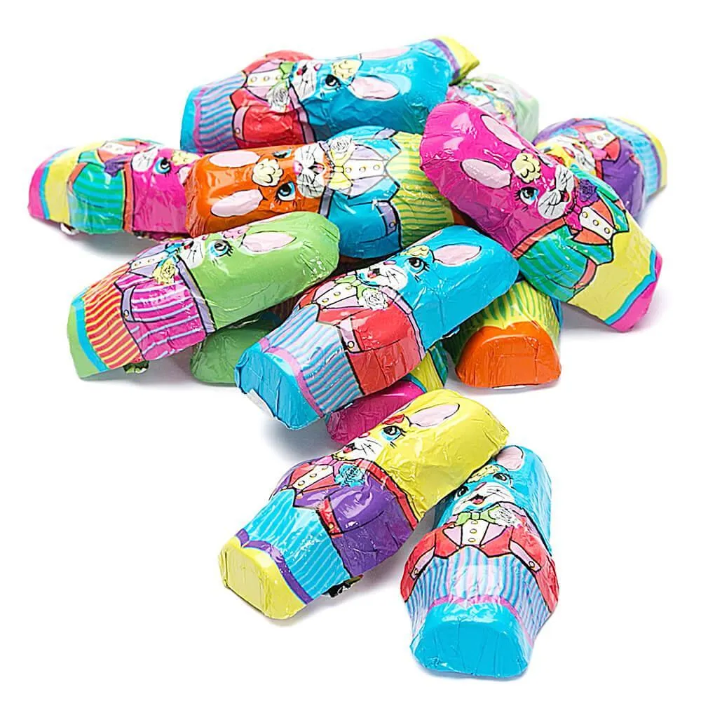 Madelaine Foiled Milk Chocolate Mini Bunnies Easter Candy: 10LB Bag