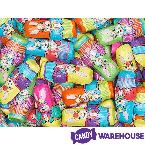 Madelaine Foiled Milk Chocolate Mini Bunnies Easter Candy: 10LB Bag - Image 3