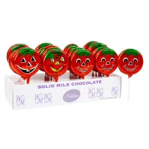 Madelaine Foiled Milk Chocolate Pumpkin Pops: 24-Piece Display - Image 2