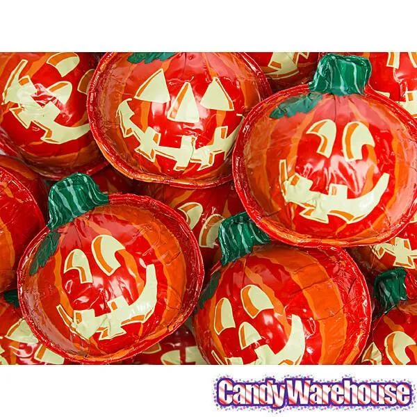 Madelaine Foiled Milk Chocolate Pumpkins - Jumbo: 48-Piece Display - Image 2