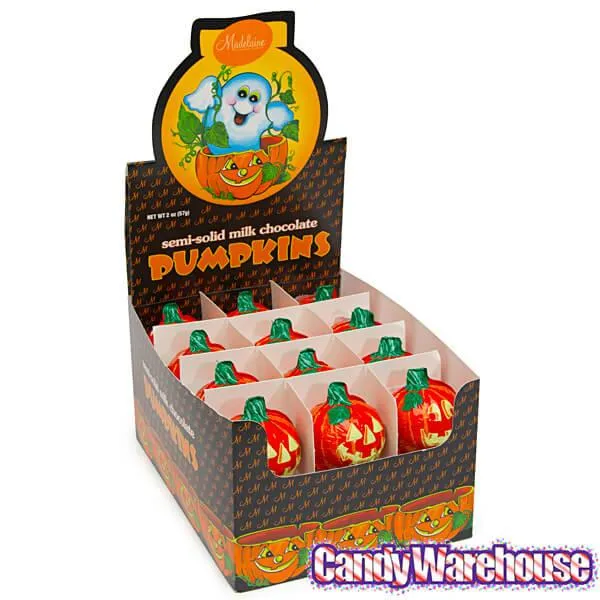 Madelaine Foiled Milk Chocolate Pumpkins - Jumbo: 48-Piece Display - Image 4