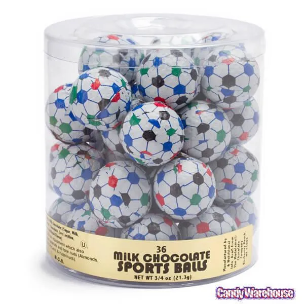 Madelaine Foiled Milk Chocolate 1.5-Inch Sports Balls Candy - Soccer Balls: 36-Piece Tub - Image 2