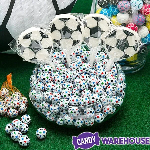 Madelaine Foiled Milk Chocolate Soccer Balls: 5LB Bag - Image 2