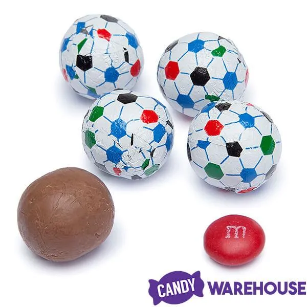 Madelaine Foiled Milk Chocolate Sports Balls 2-Ounce Mesh Bags - Soccer: 24-Piece Tub - Image 4