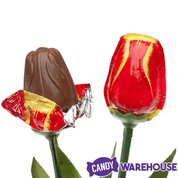 Madelaine Foiled Milk Chocolate Tulips Candy: 6-Piece Bouquet - Image 6