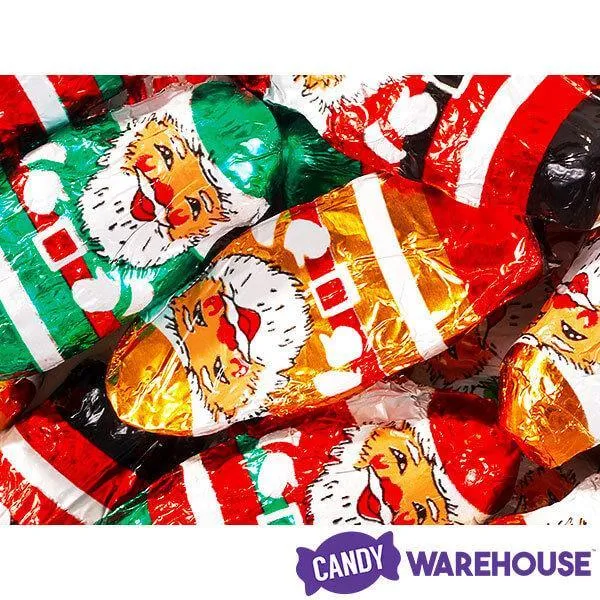 Madelaine Foiled Mini Milk Chocolate Santas: 10LB Bag - Image 3