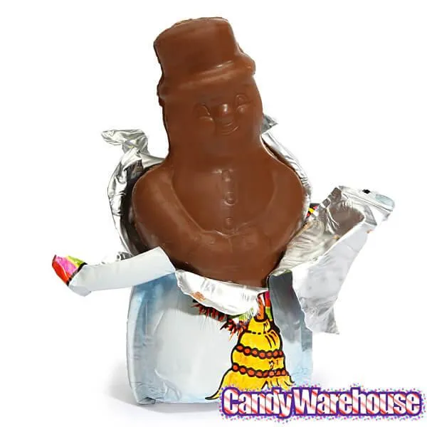 Madelaine Foiled Semi-Solid Milk Chocolate Snowmen: 12-Piece Display - Image 4