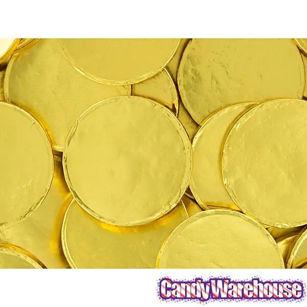 Madelaine Gold Foiled Milk Chocolate Coins - Blank: 5LB Bag - Image 3