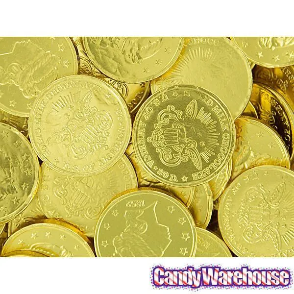 Madelaine Gold Foiled Milk Chocolate Coins - Large: 10LB Case - Image 3