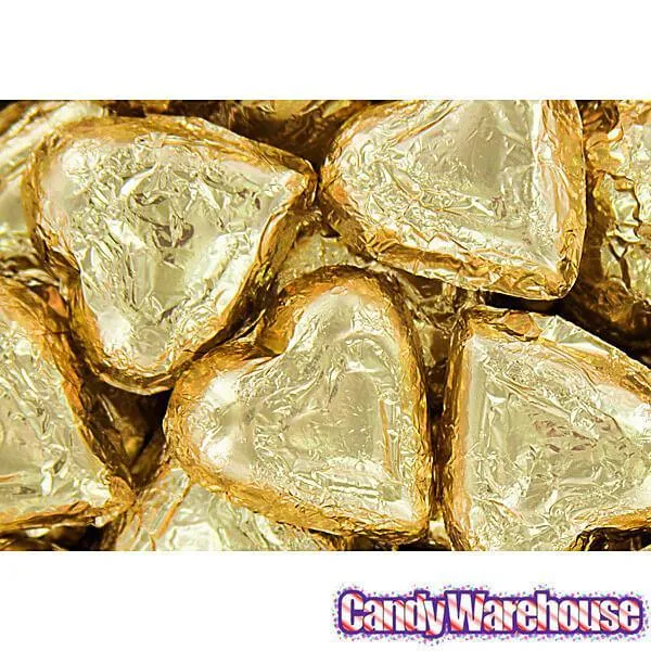 Madelaine Gold Foiled Milk Chocolate Hearts: 5LB Bag - Image 3
