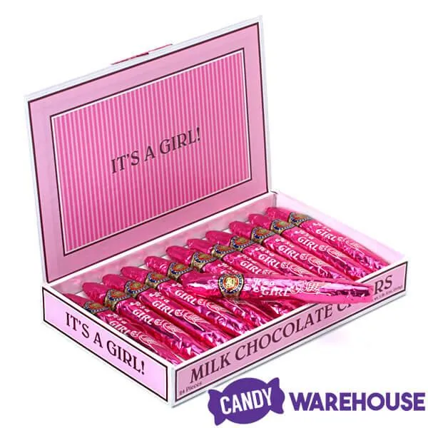 Madelaine Foiled Milk Chocolate Cigars - Girl: 24-Piece Box - Image 3