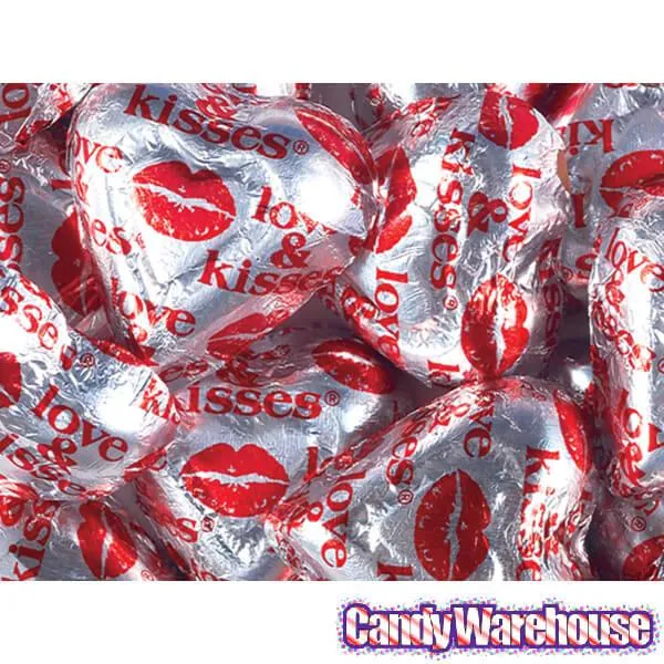 Madelaine Love and Kisses Foiled Milk Chocolate Hearts: 5LB Box - Image 2