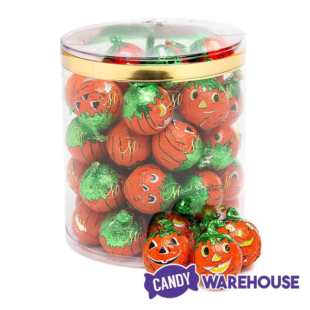 Madelaine Pumpkin Foiled Peanut Butter Filled Milk Chocolate Balls: 40-Piece Tub - Image 2