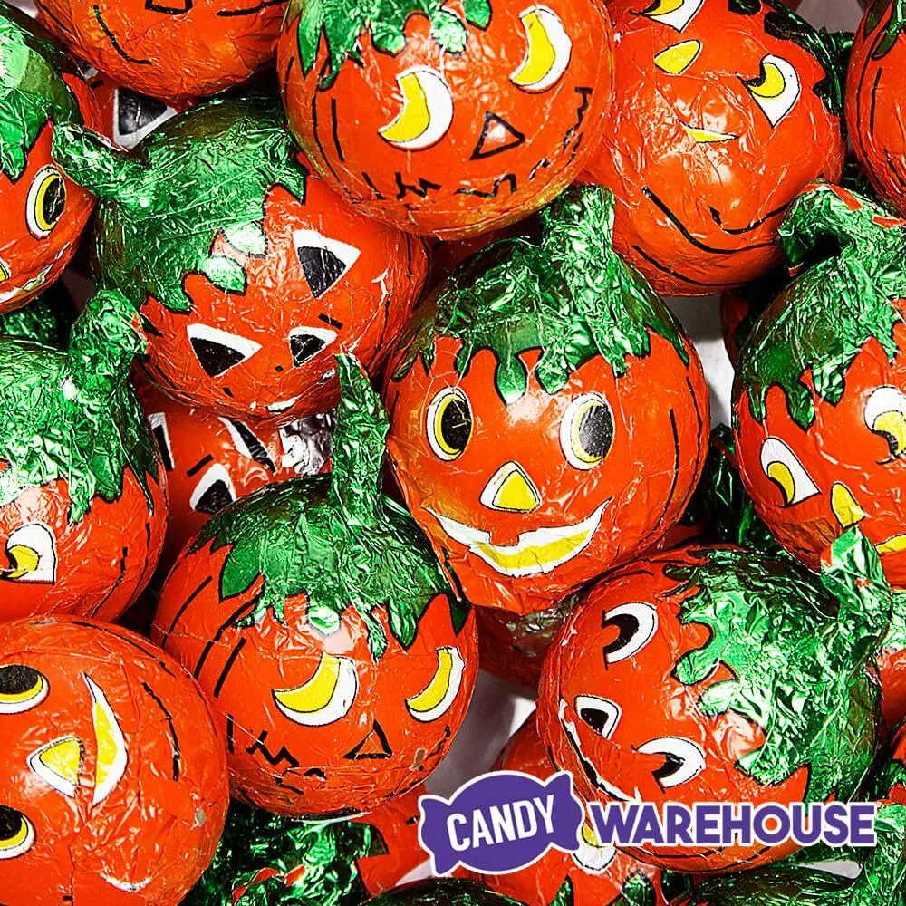 Madelaine Pumpkin Foiled Peanut Butter Filled Milk Chocolate Balls: 40-Piece Tub - Image 3