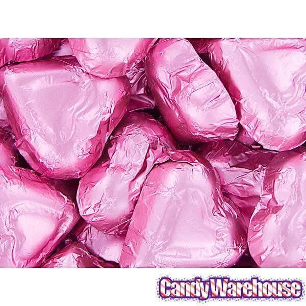 Madelaine Pink Foiled Milk Chocolate Hearts: 5LB Box - Image 3
