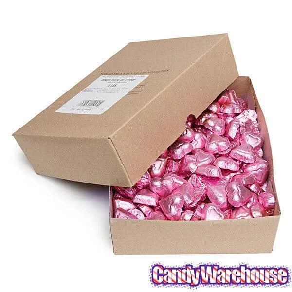 Madelaine Pink Foiled Milk Chocolate Hearts: 5LB Box - Image 4