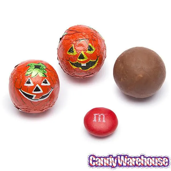 Madelaine Pumpkin Foiled Crisp Chocolate Balls: 10LB Case - Image 3