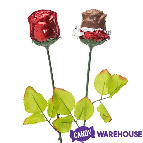 Madelaine Red Foiled Long Stem Milk Chocolate Rose - Image 3