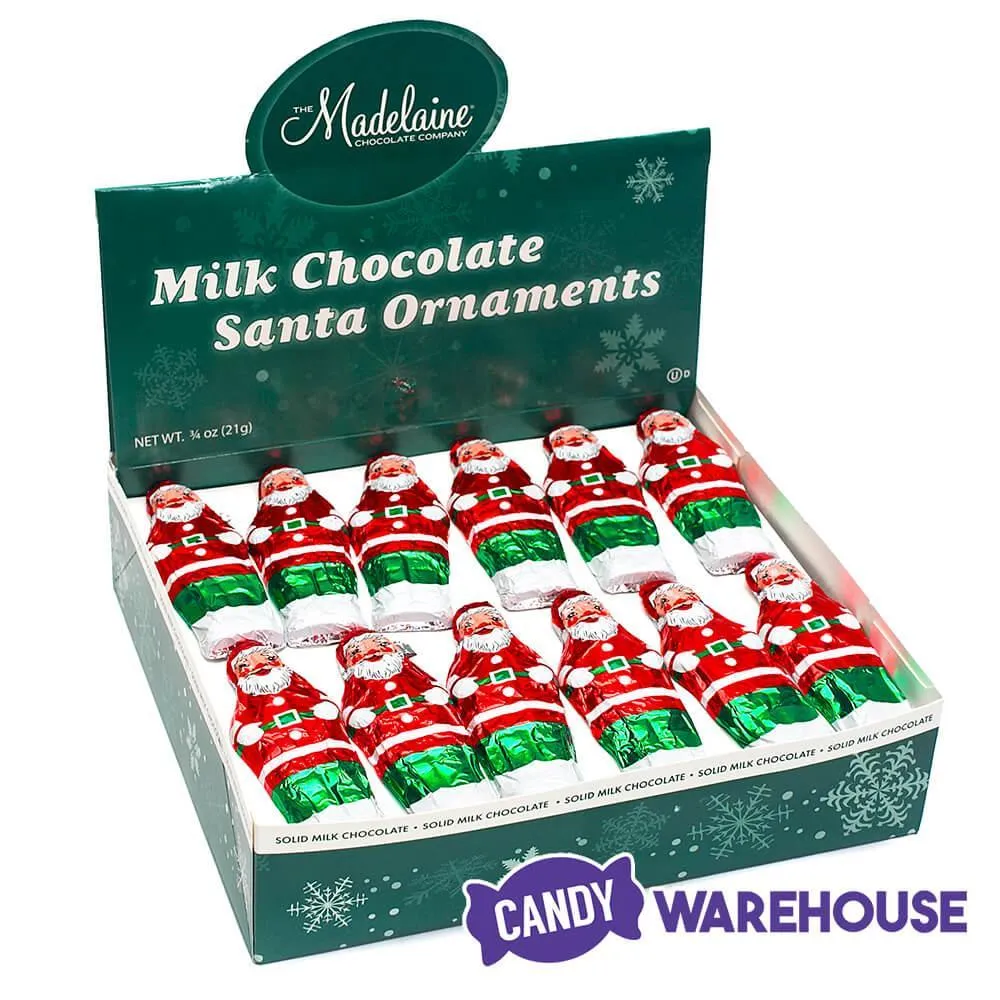 Madelaine Santa Foiled 3/4-Ounce Milk Chocolate Ornaments: 60-Piece Display - Image 2