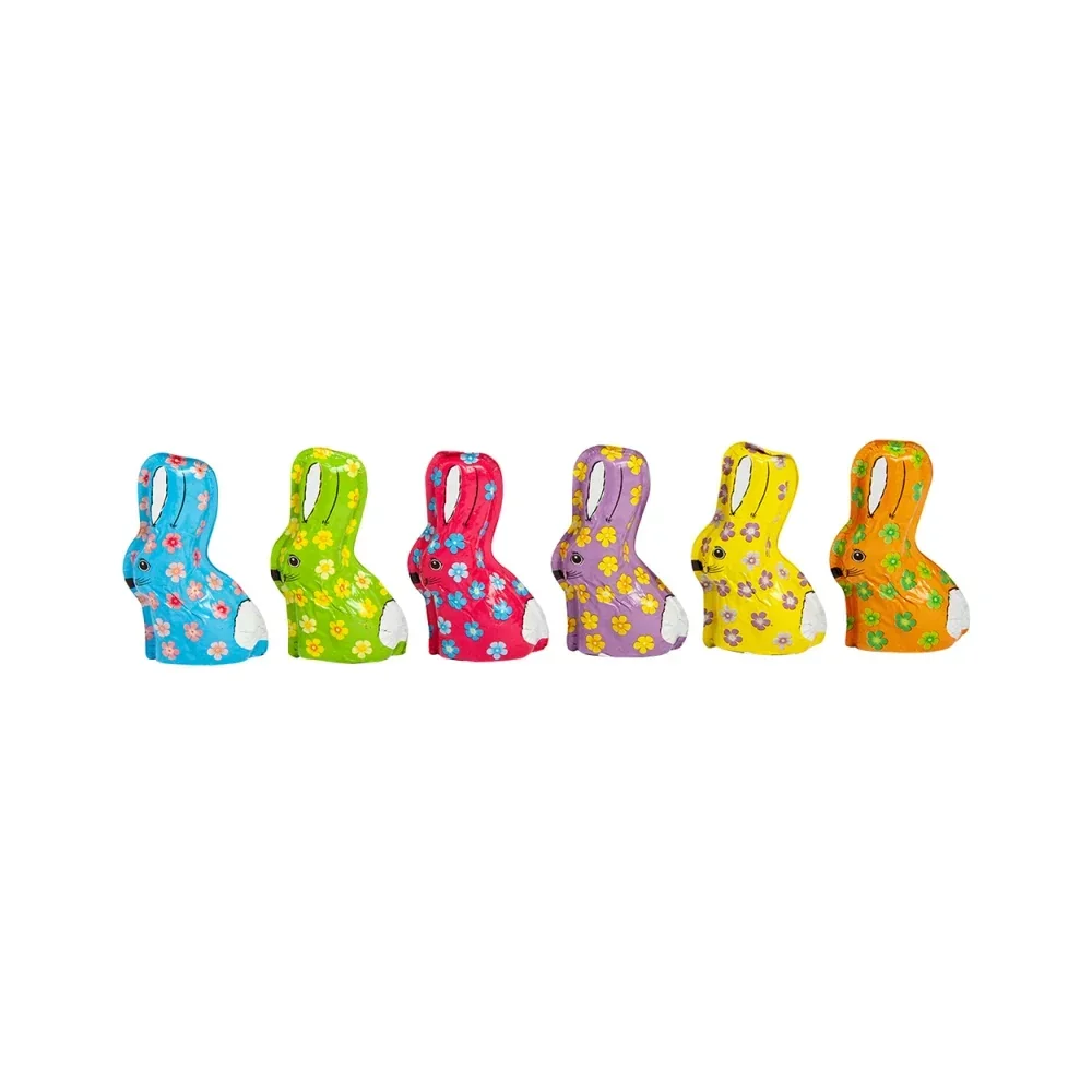Madelaine Semi-Solid Foil Rabbits Assorted: 48-Piece Case