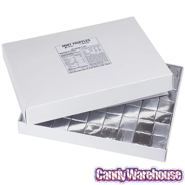 Madelaine Silver Foiled Mint Truffle Dark Chocolate Squares: 5LB Box - Image 2