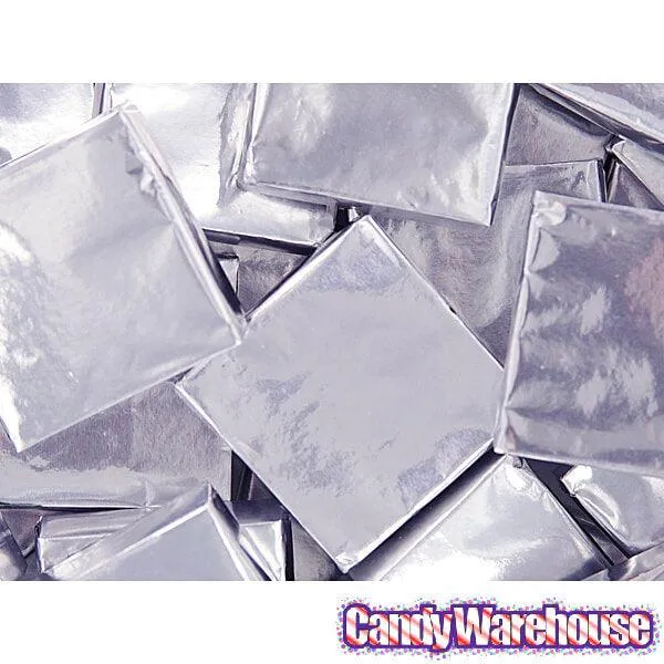 Madelaine Silver Foiled Mint Truffle Dark Chocolate Squares: 5LB Box - Image 3