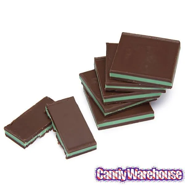 Madelaine Silver Foiled Mint Truffle Dark Chocolate Squares: 5LB Box - Image 5