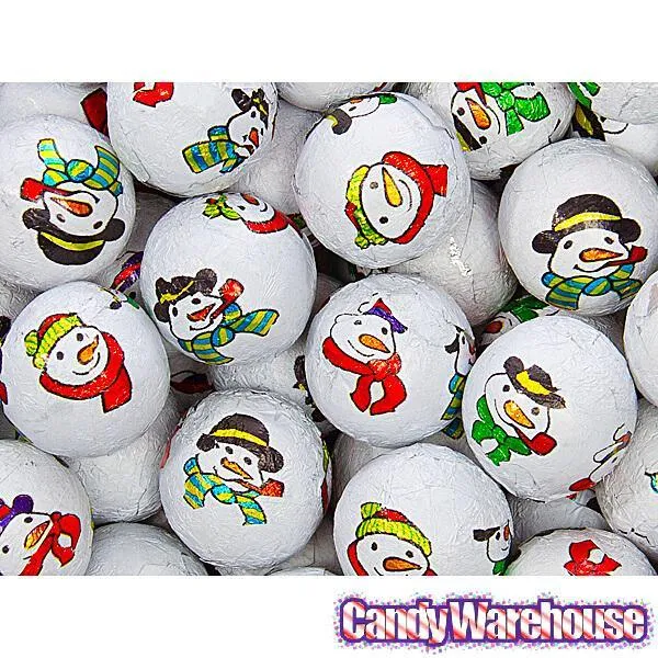 Madelaine Snowmen Foiled White Chocolate Balls: 5LB Bag - Image 2