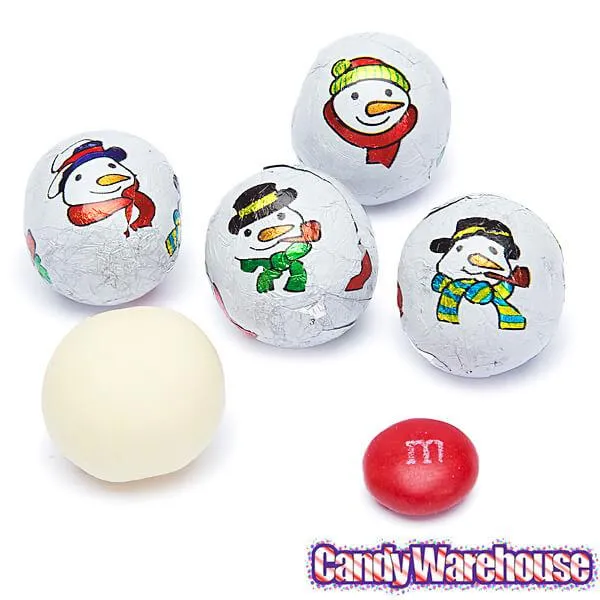 Madelaine Snowmen Foiled White Chocolate Balls: 5LB Bag - Image 4