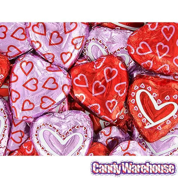 Madelaine Valentine Foiled Large Milk Chocolate Hearts: 60-Piece Box - Image 3