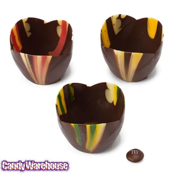 Marbled Chocolate Flower Cups: 6-Piece Box - Image 3