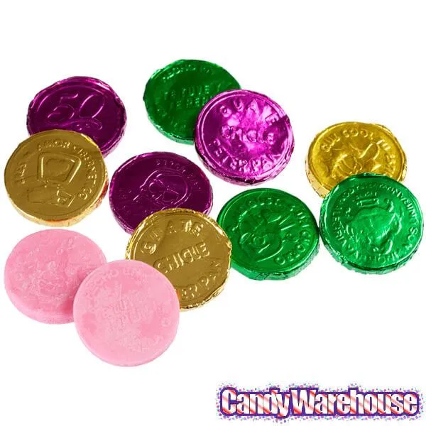 Bee International Mardi Gras Bubble Gum Coins: 100-Piece Bag - Image 3