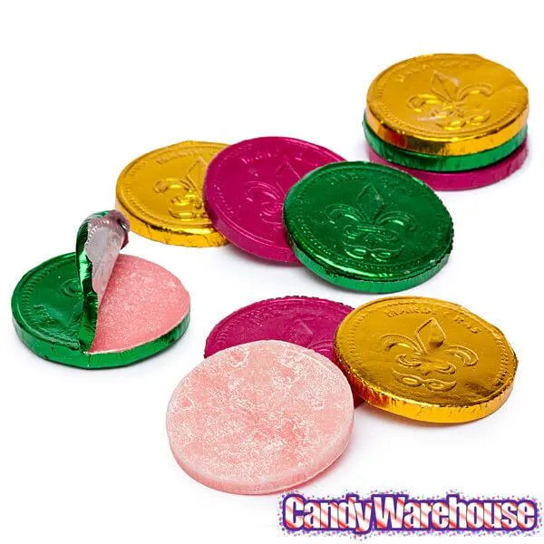 Bee International Mardi Gras Bubble Gum Coins: 100-Piece Bag - Image 6