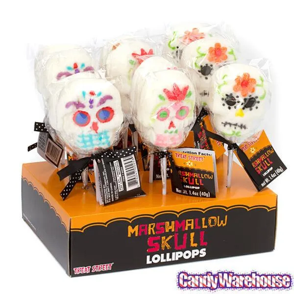 Treat Street Marshmallow Skull Lollipops: 12-Piece Box - Image 2