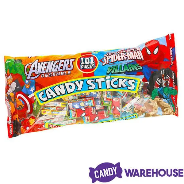 Marvel Cartoon Character Candy Sticks 2-Packs: 100-Piece Bag - Image 3