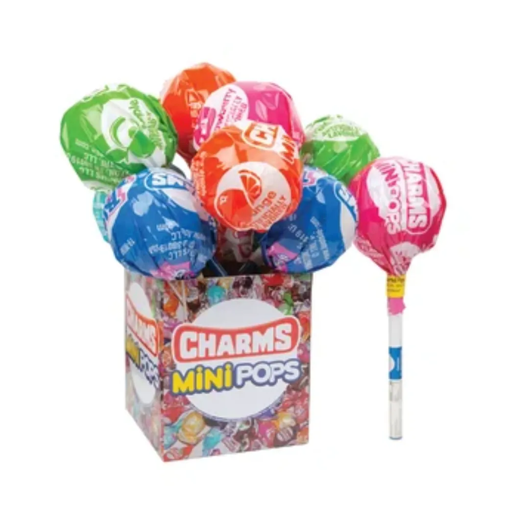 Mega Pops with Charms Mini Lollipops: 12-Piece Display - Image 2